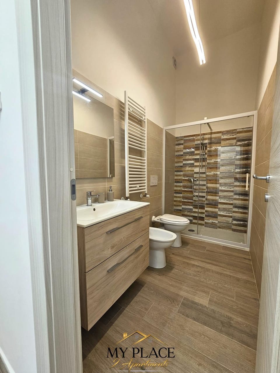 Shower, Toilet, Bathroom, Text overlay, bidet, towels