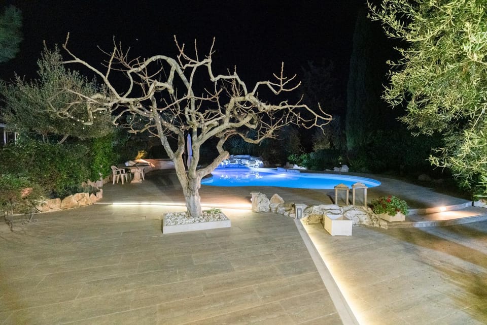 Night, Natural landscape, Pool view