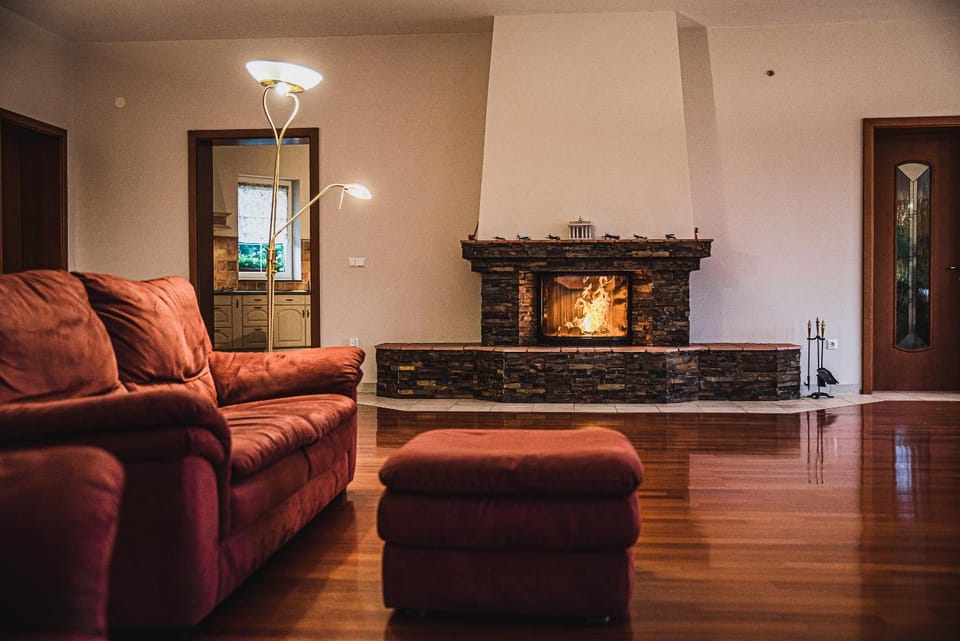Living room, fireplace