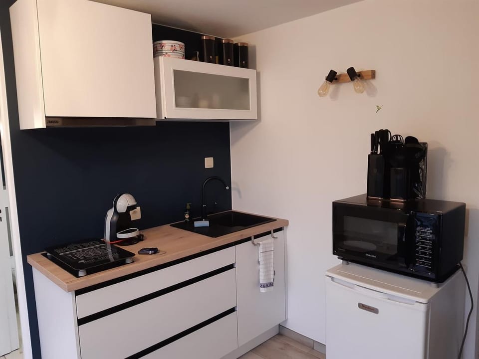 Kitchen or kitchenette, minibar