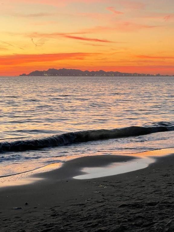 Beach, Sea view, Sunset