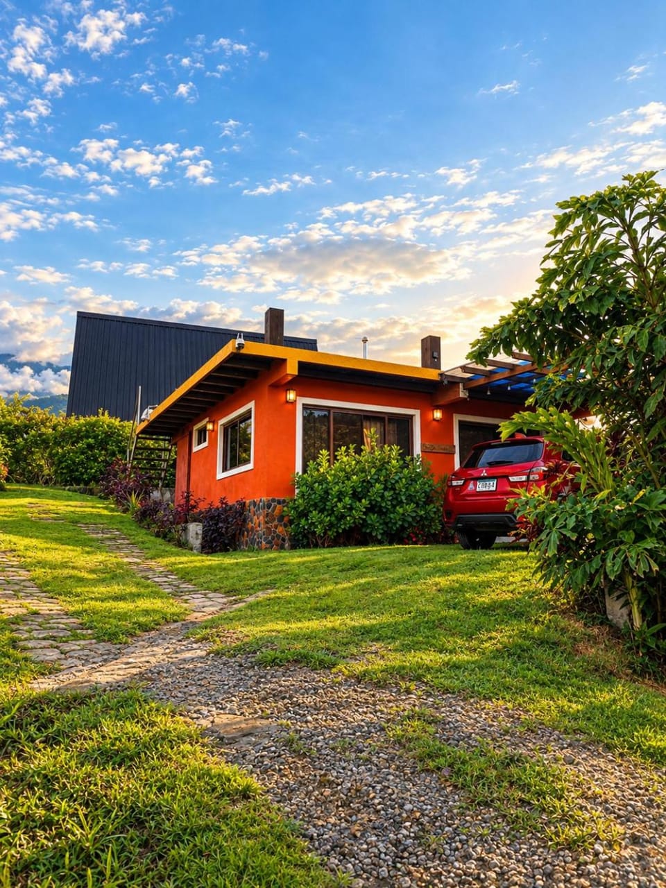 Property building, Day, Garden, Garden view, Parking