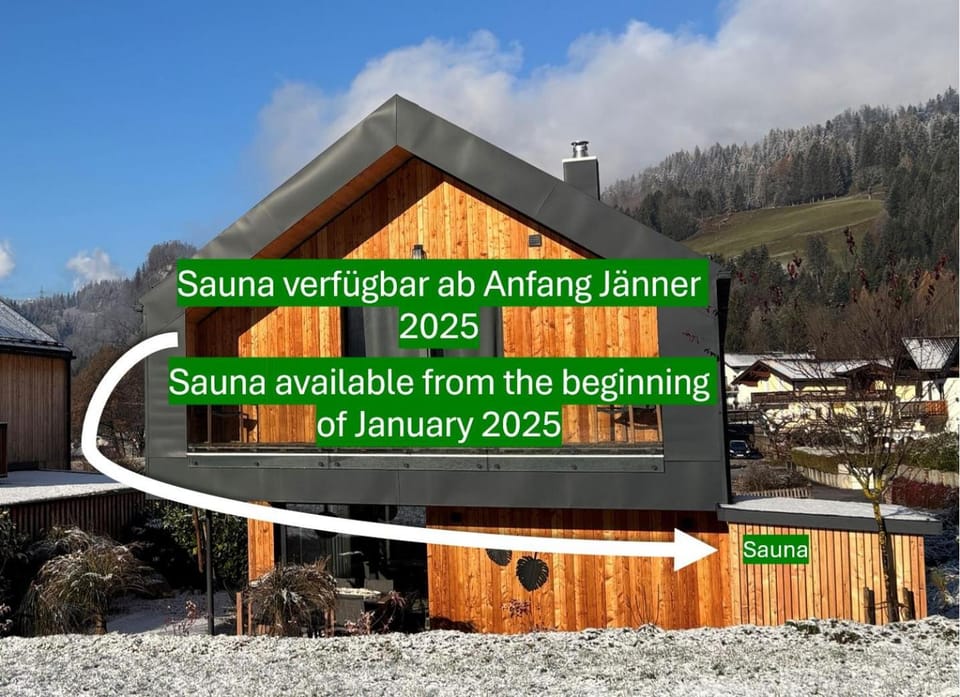 Property building, Sauna, Text overlay