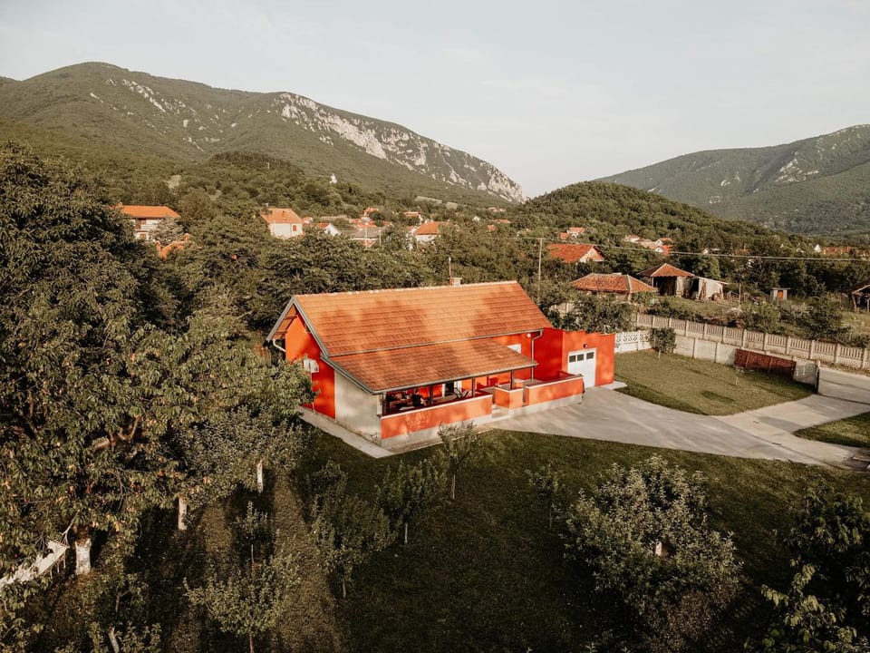Property building, Natural landscape, Bird's eye view, Mountain view
