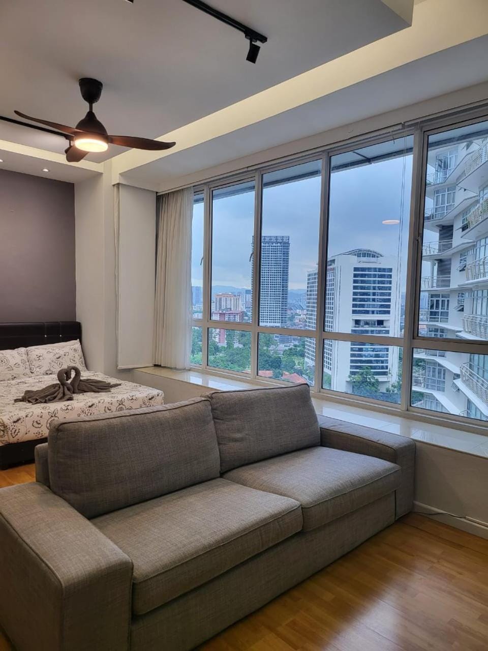 Bed, View (from property/room), Seating area, Bedroom, locker, towels