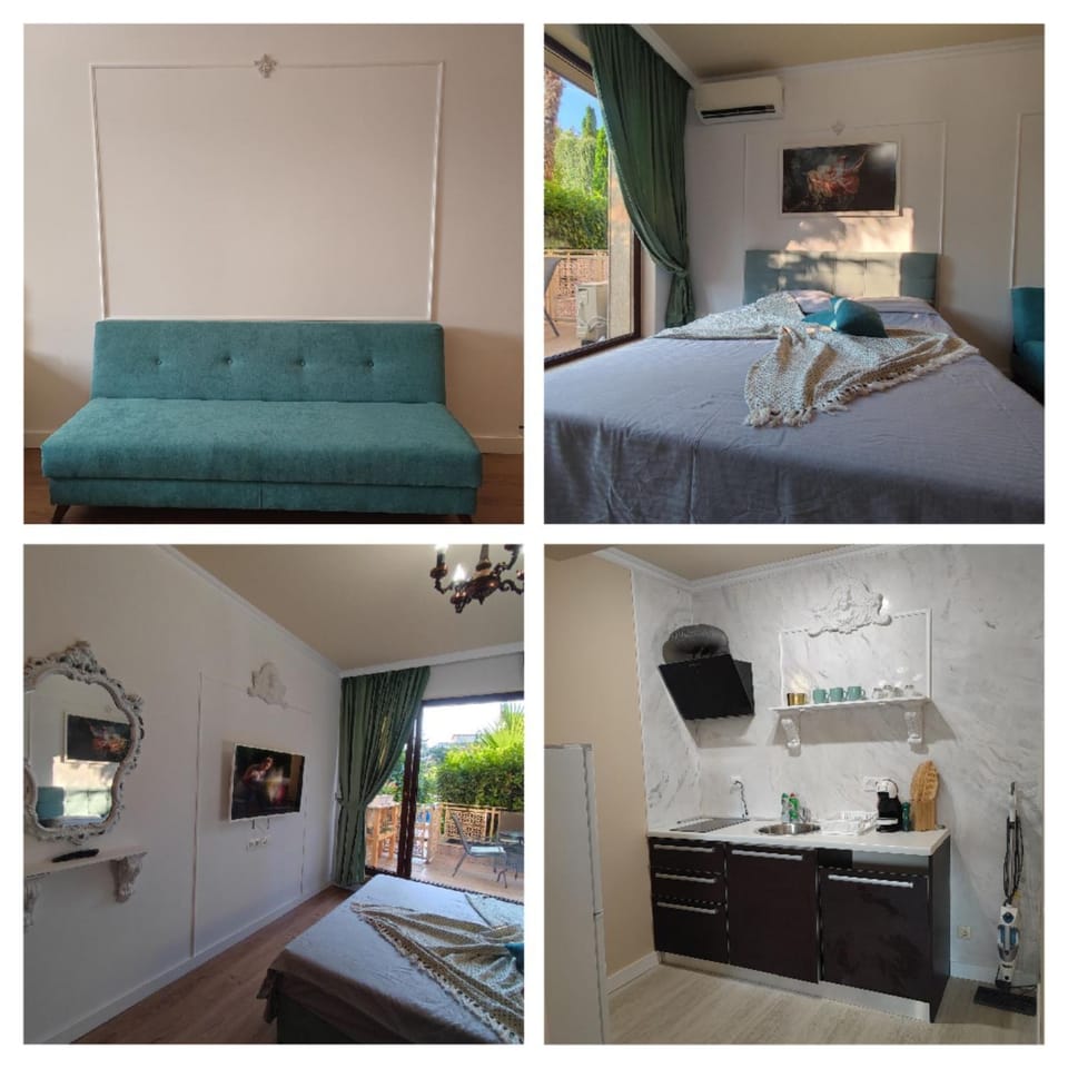 Bed, TV and multimedia, Kitchen or kitchenette, Photo of the whole room, Bedroom