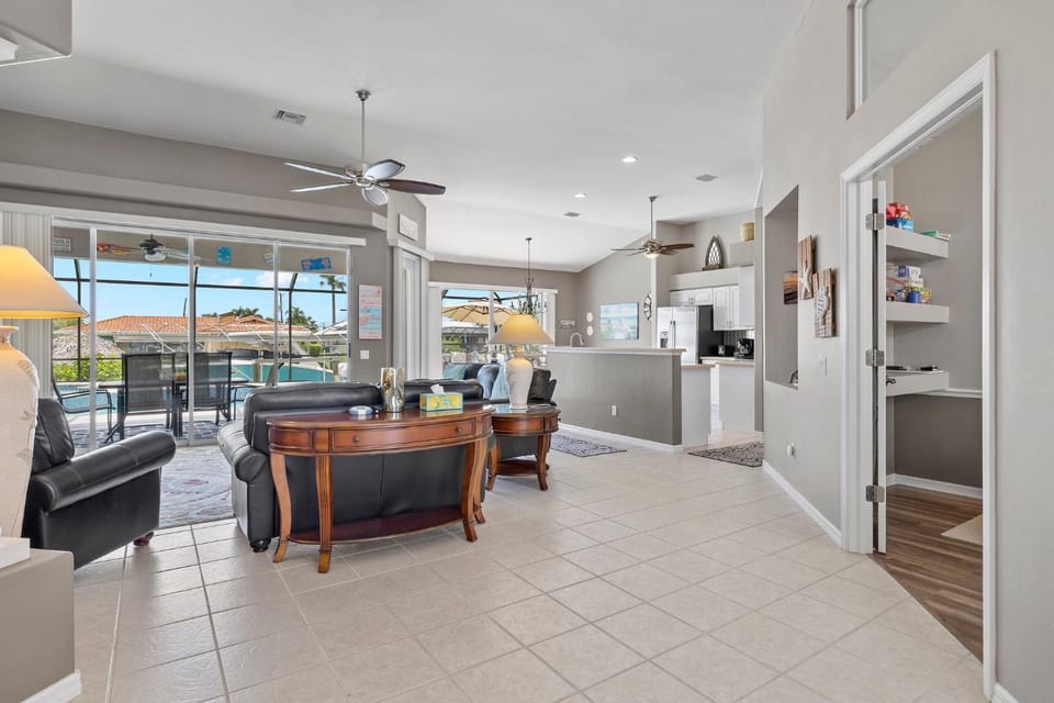 Patio, Kitchen or kitchenette, Living room, Seating area, Swimming pool