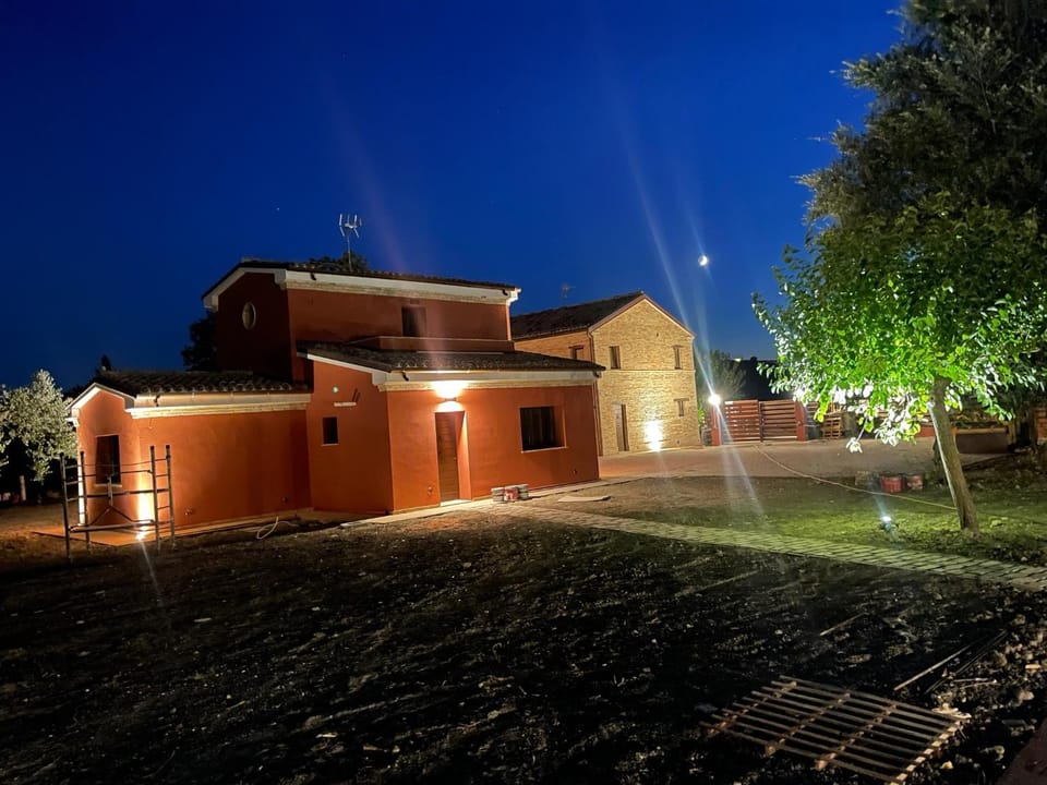 Property building, Night, Natural landscape, Garden, Garden view