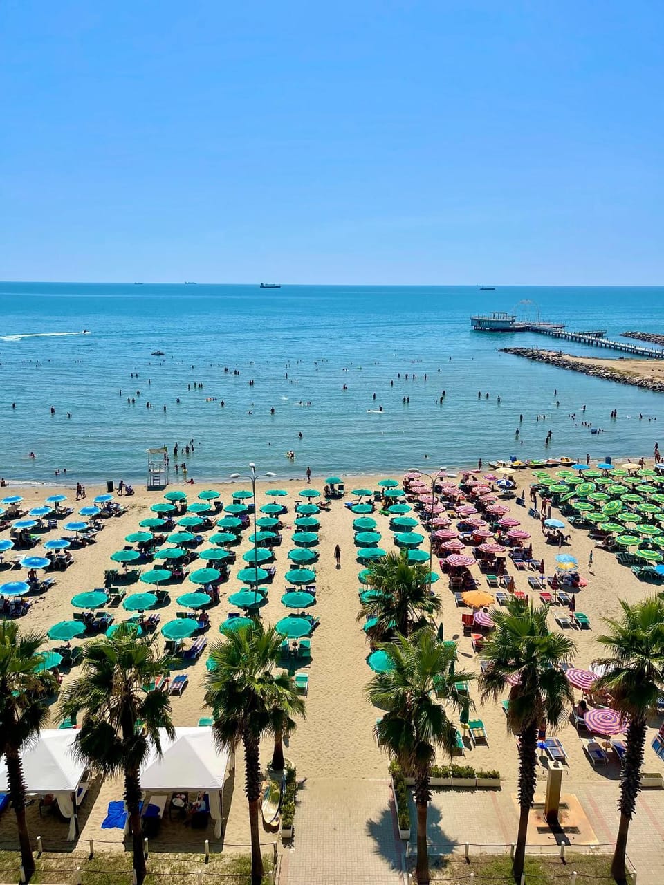 Day, Beach, Sea view, sunbed