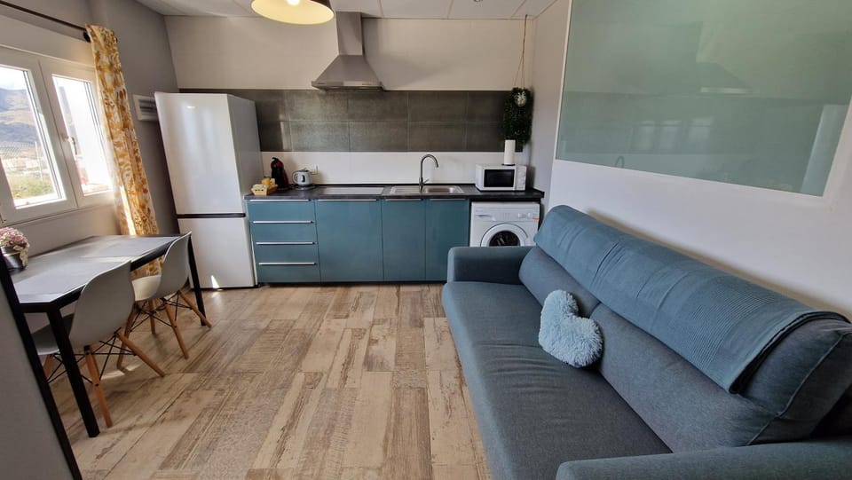 Kitchen or kitchenette, Living room, minibar, toaster, washing machine