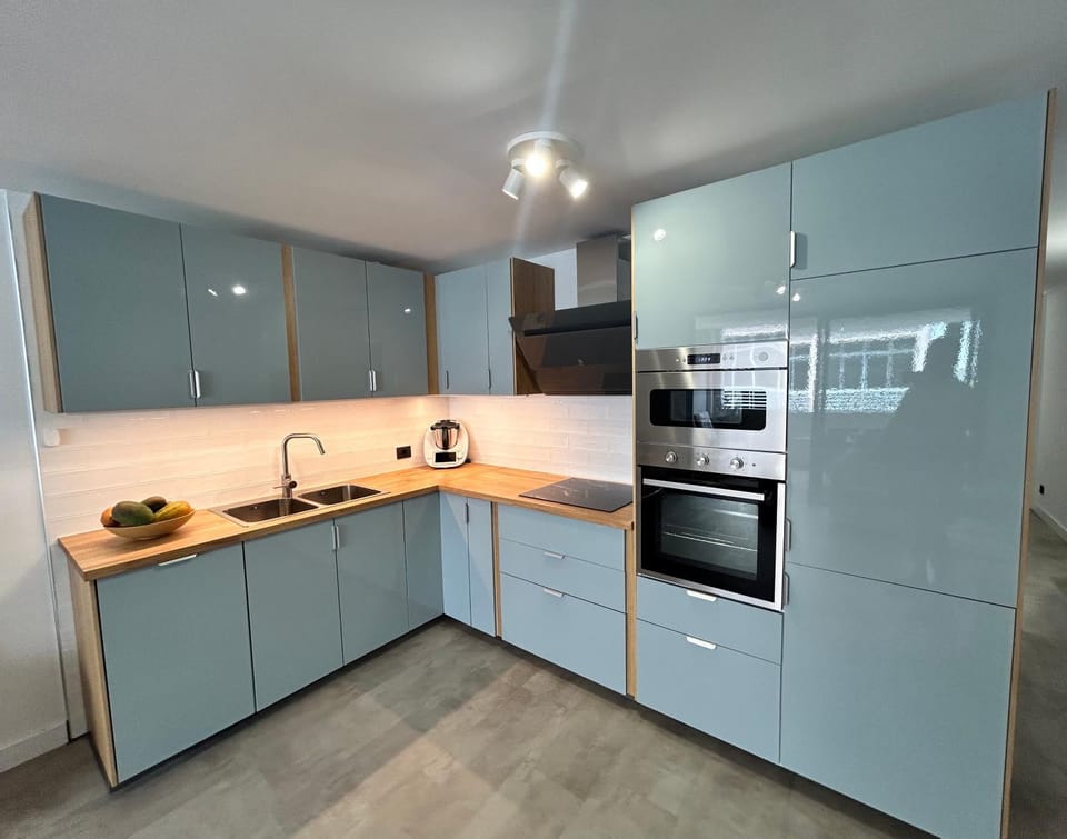 Kitchen or kitchenette, dishwasher, oven, stove, toaster, kitchen