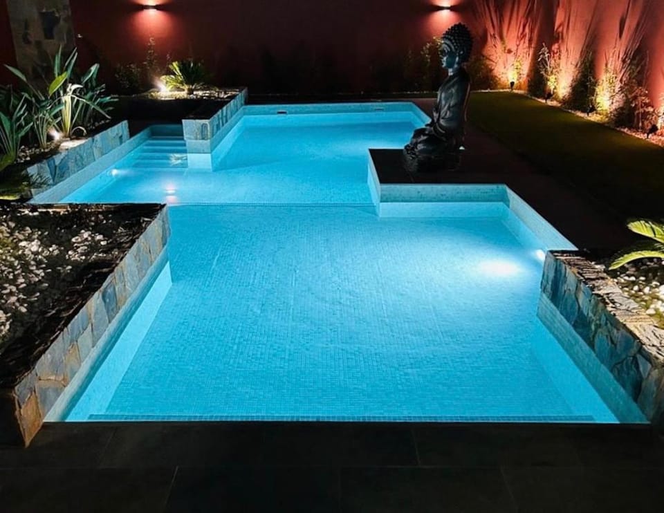 Night, Swimming pool, Swimming pool