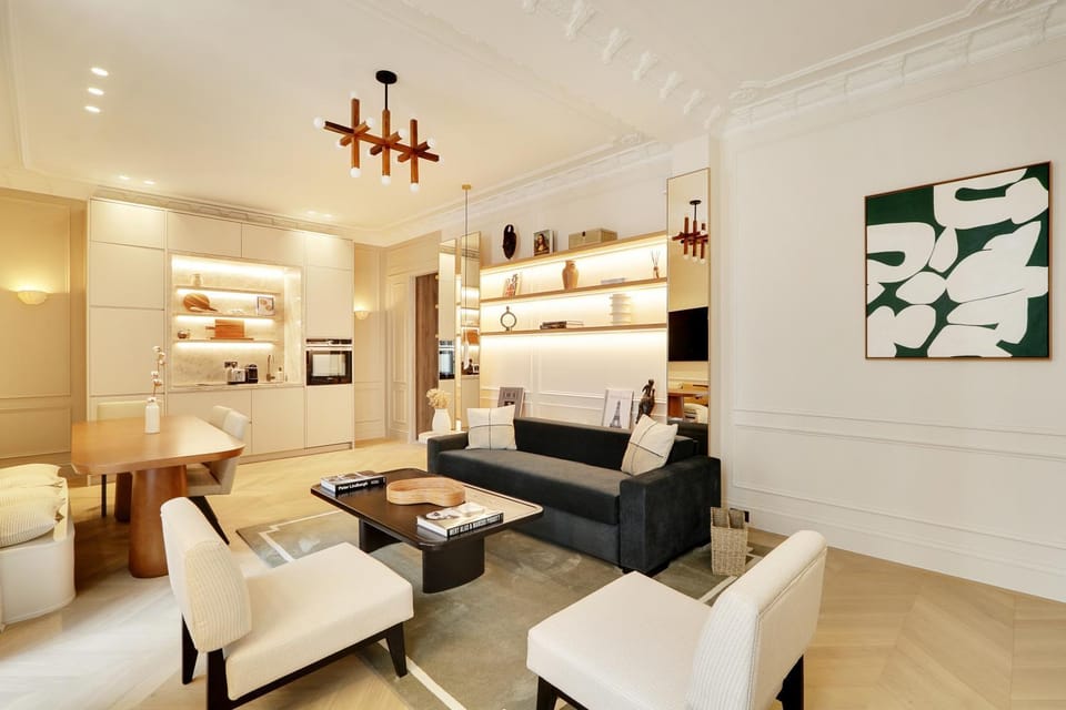 Living room, Seating area, Dining area