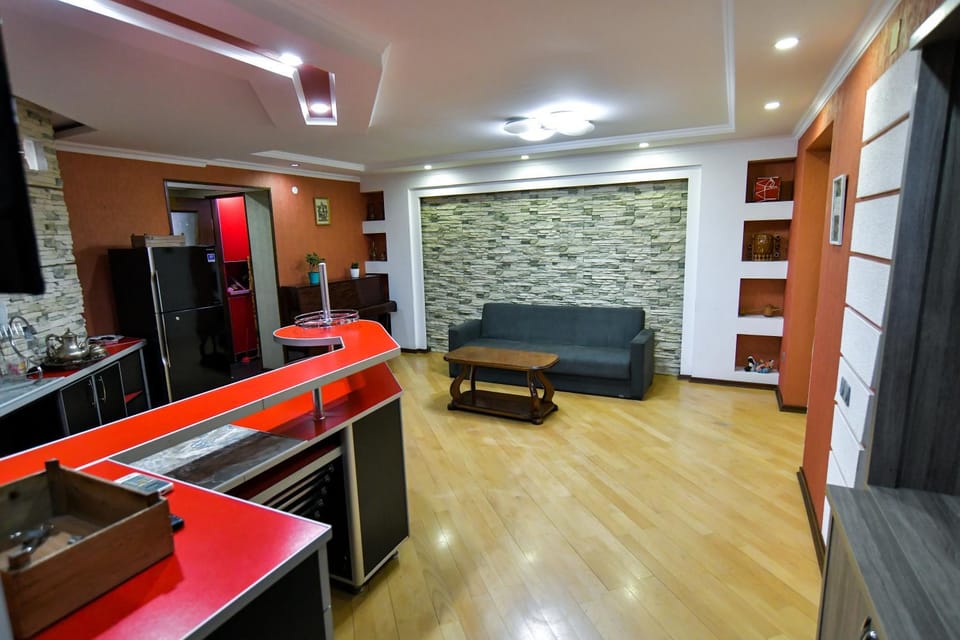Living room, kitchen