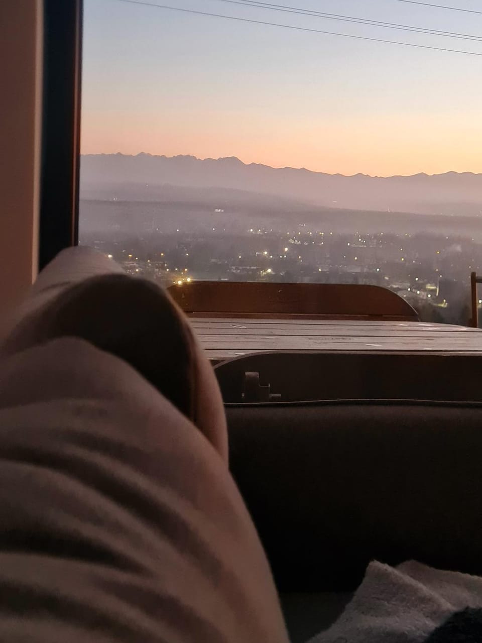 Natural landscape, View (from property/room), Seating area, Mountain view, Sunset