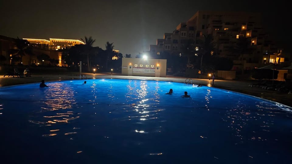 Night, People, Pool view, Swimming pool
