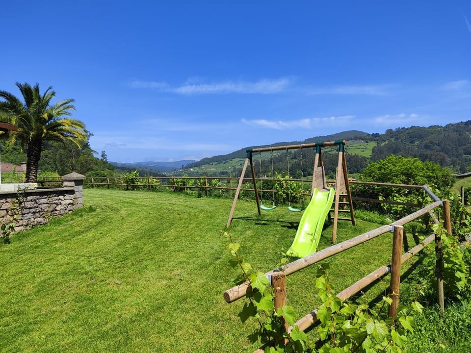 Natural landscape, Children play ground, Garden, Mountain view