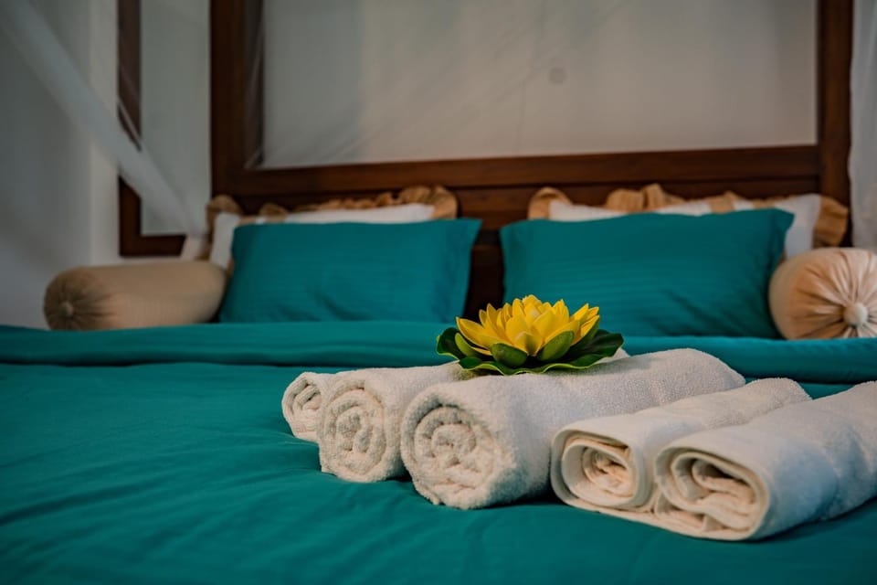 Bed, Photo of the whole room, towels