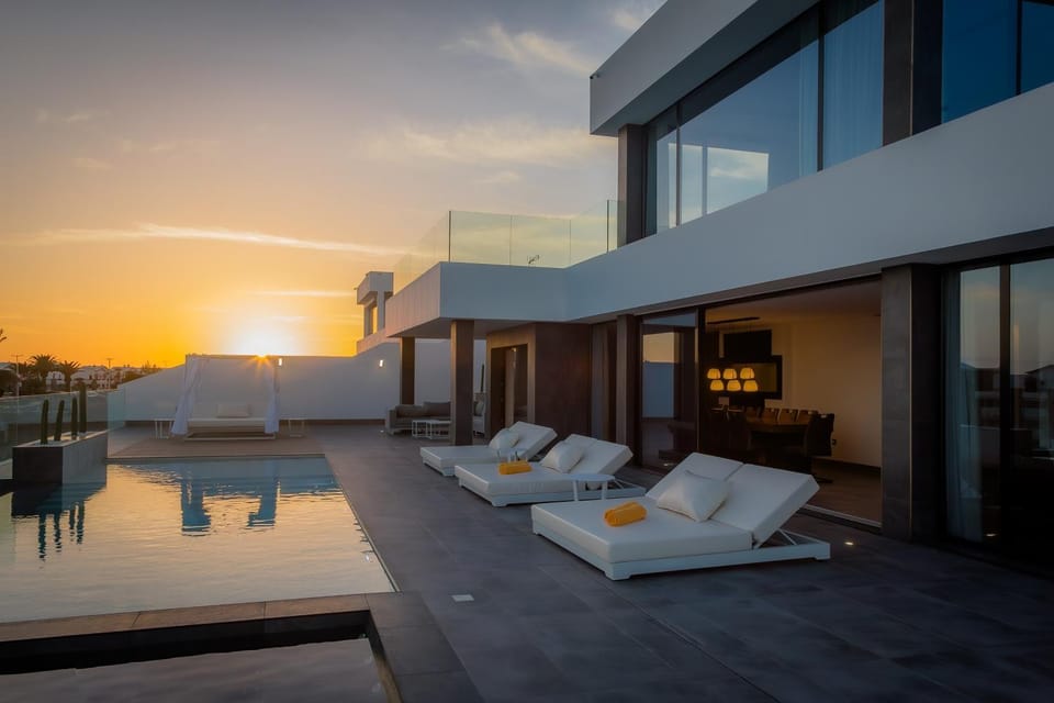 Property building, Living room, Swimming pool
