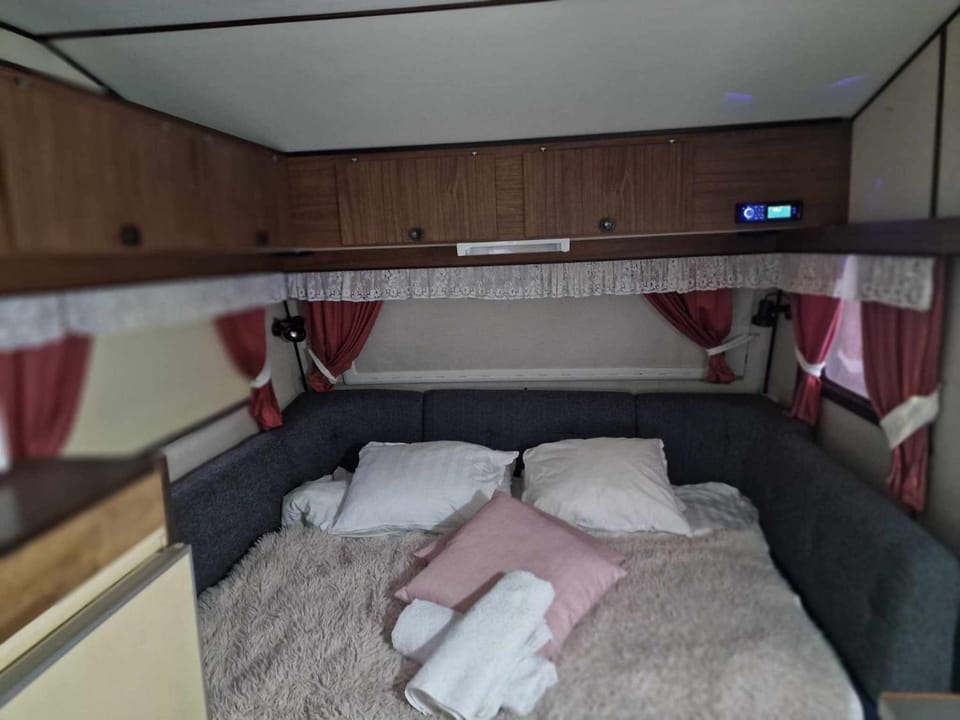 Cozy private caravan on our lawn Bed and Breakfast in Norrbotten County, Sweden