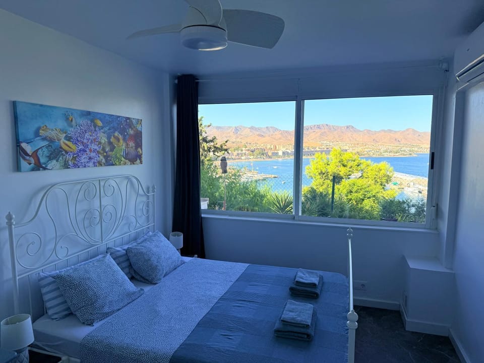 Bed, Bedroom, Sea view