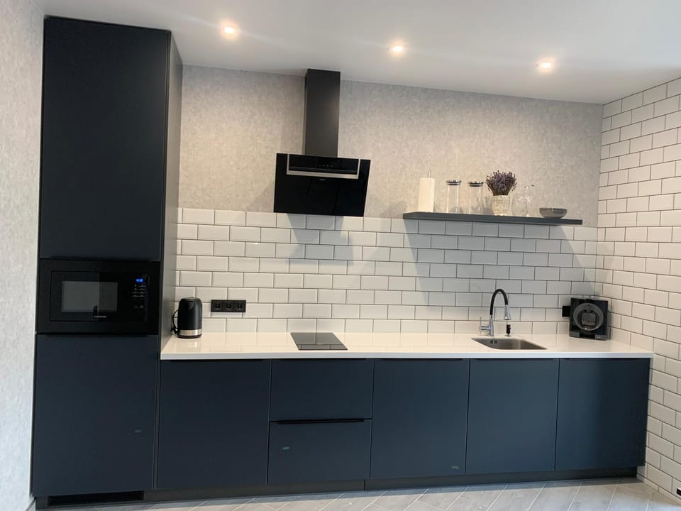 Kitchen or kitchenette, minibar, stove