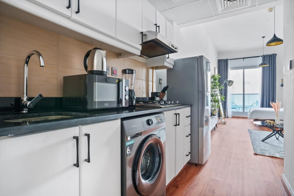 microwave, stove, washing machine, kitchen