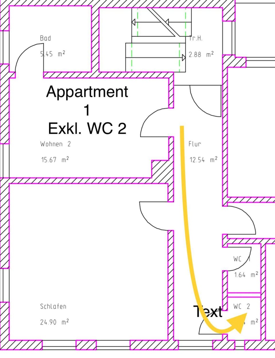 Floor plan, Text overlay