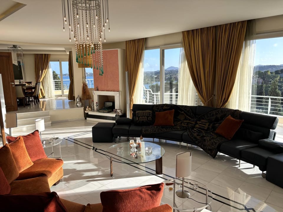 Living room, Seating area, Sea view