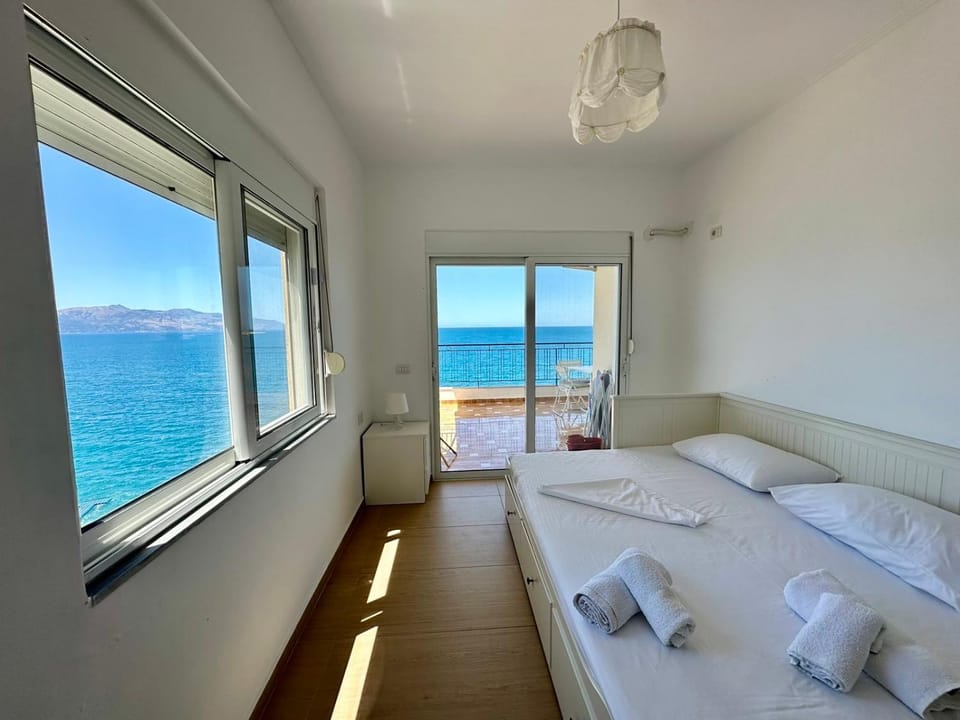 Bed, View (from property/room), Photo of the whole room, Beach, Bedroom, Sea view