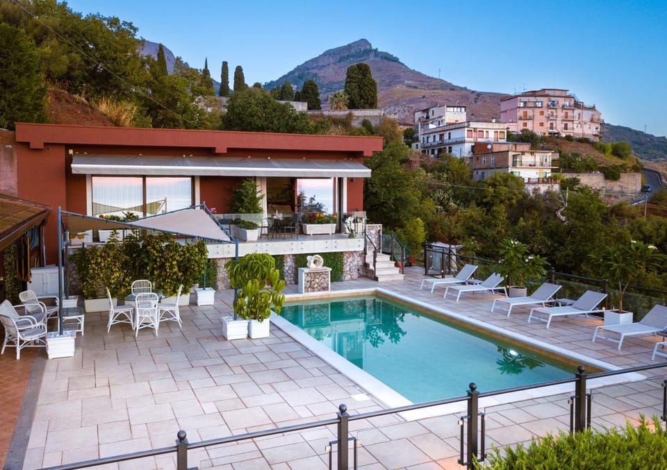 Patio, Natural landscape, Mountain view, Pool view, Swimming pool, sunbed