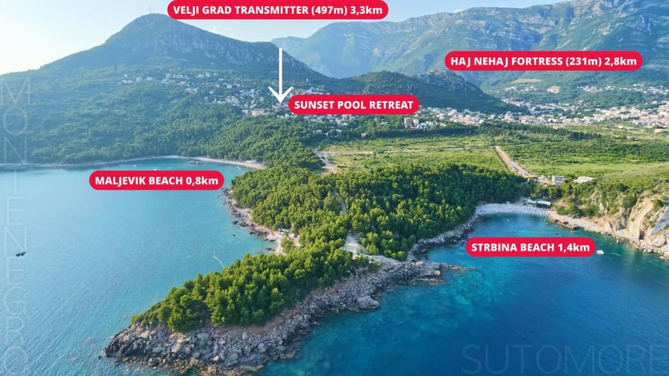 Sunset Pool Retreat House in Montenegro