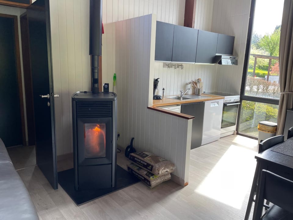 Kitchen or kitchenette, oven, stove