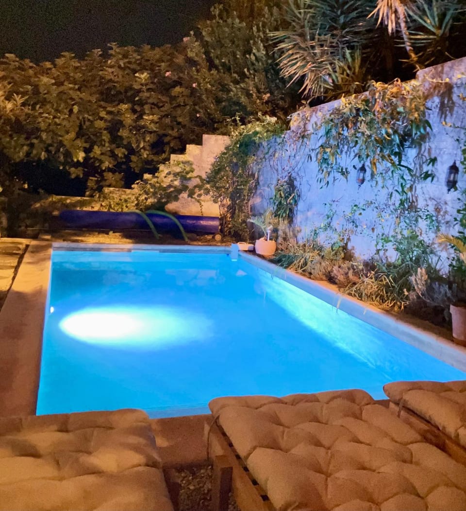 Night, Pool view, Swimming pool, Swimming pool