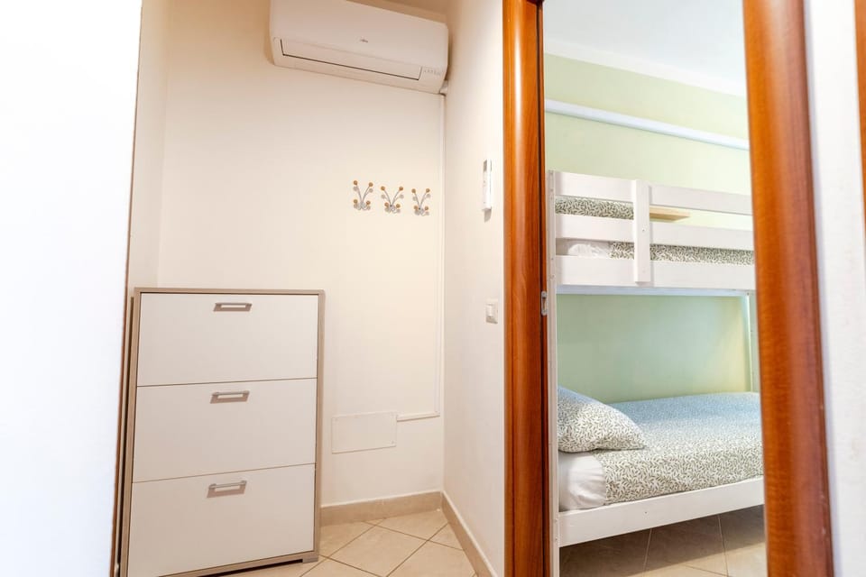 Bed, Bedroom, bunk bed, wardrobe, air conditioner