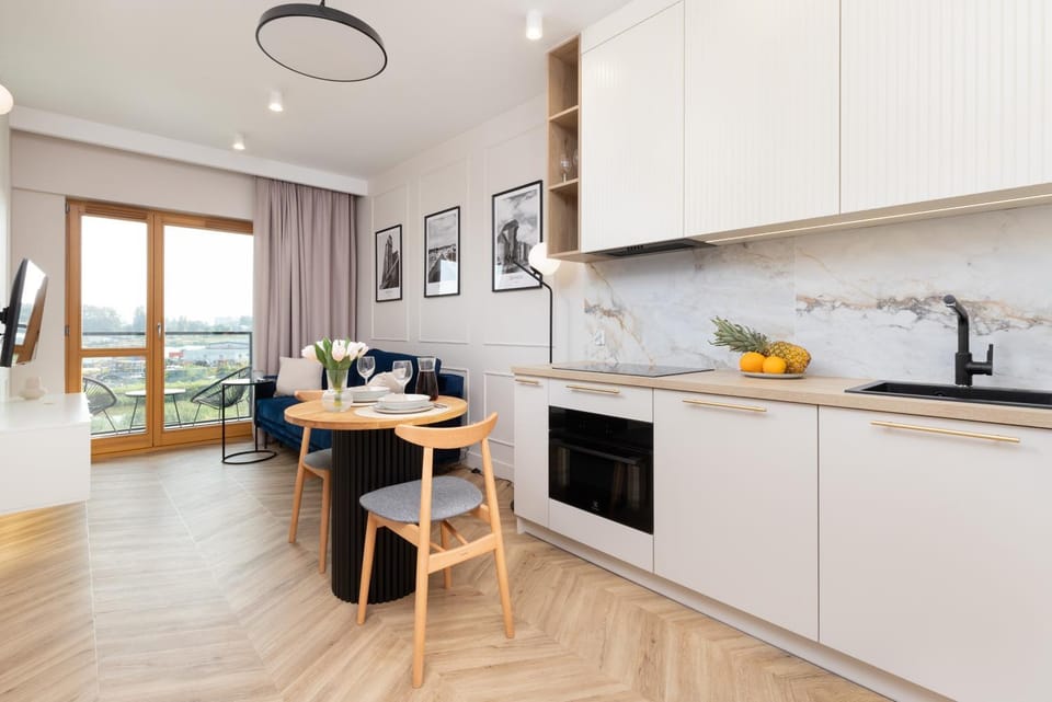 Kitchen or kitchenette, Living room, Dining area