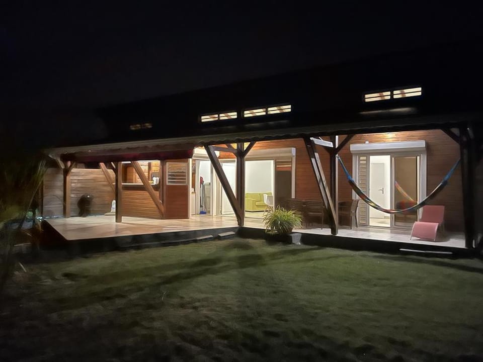 Property building, Patio, Night, Garden, Garden view