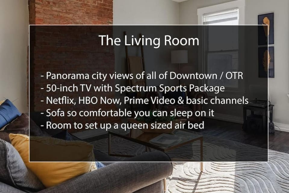 OTR Penthouse Walk Everywhere FREE Parking Apartment in Over The Rhine