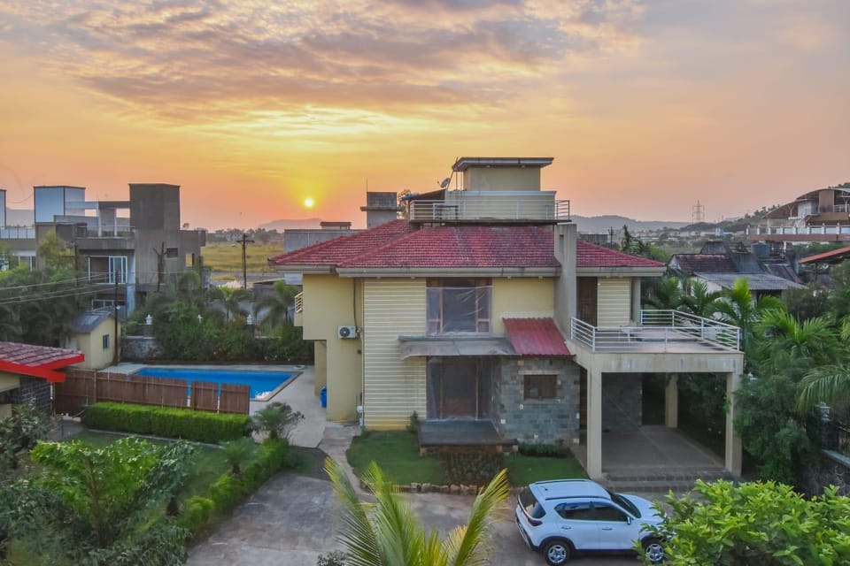 Natural landscape, Pool view, Swimming pool, Sunset