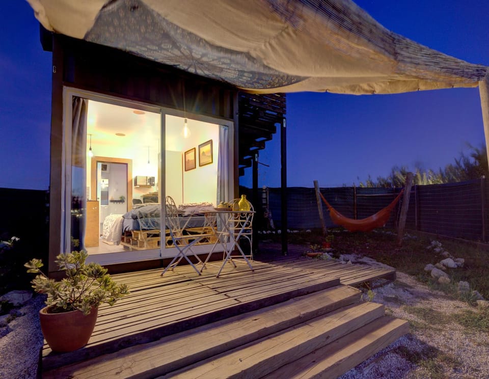 Property building, Patio, Night, Balcony/Terrace