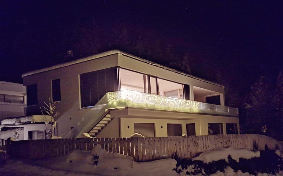 Property building, Night, Winter