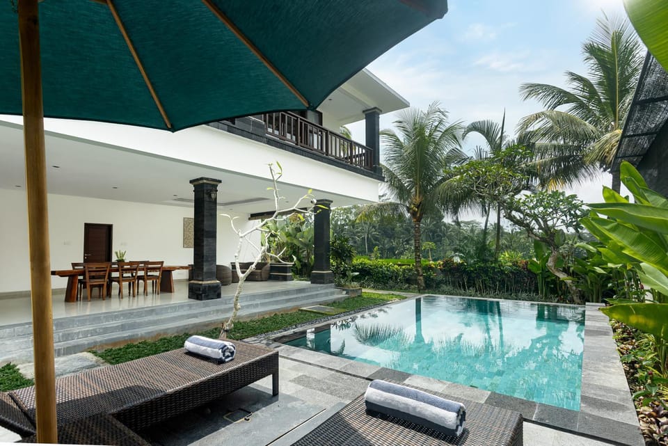 Property building, Patio, Day, Garden, Garden view, Pool view, Swimming pool, Swimming pool, sunbed