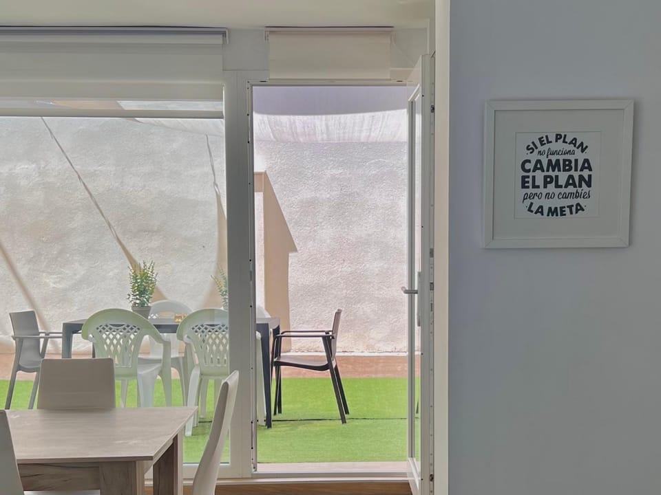 Patio, Living room, Dining area