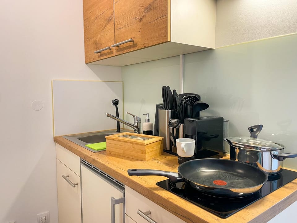 Coffee/tea facilities, Kitchen or kitchenette, minibar, stove, kitchen