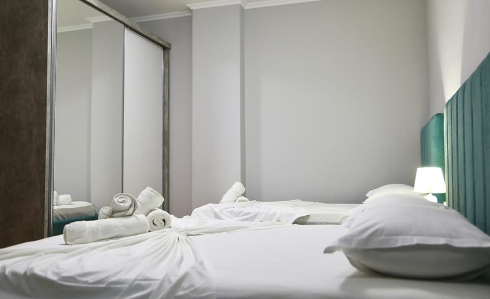 Bed, Photo of the whole room, Bedroom, towels, wardrobe