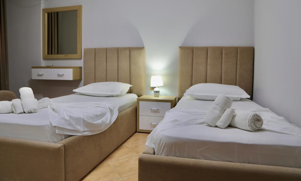 Bed, Photo of the whole room, Bedroom, towels