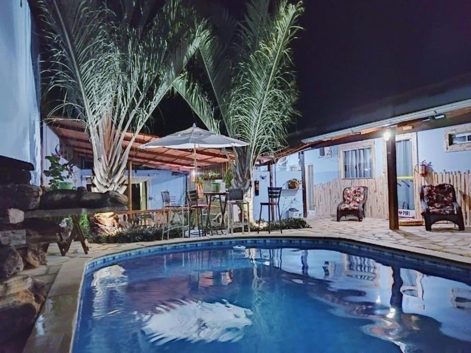 Property building, Night, Swimming pool