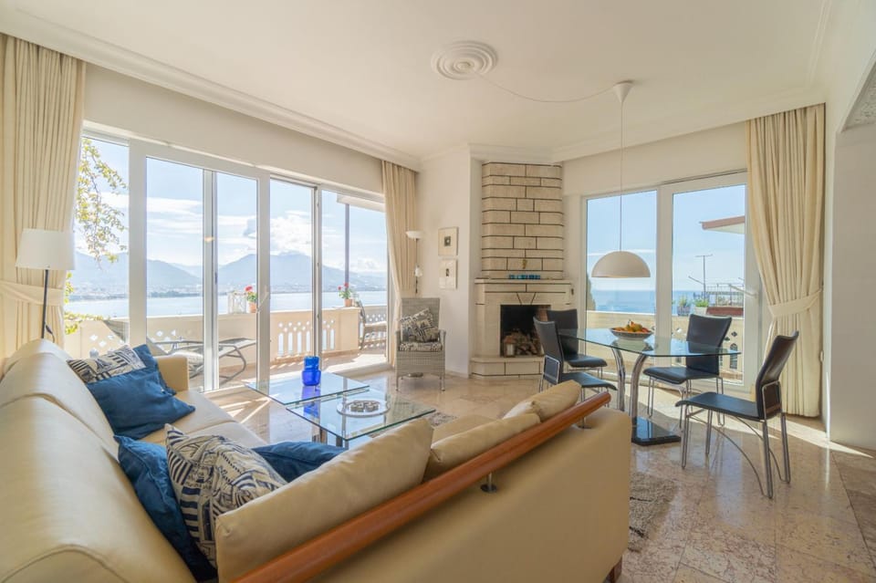 Natural landscape, Living room, Seating area, Sea view