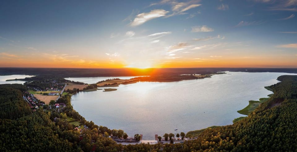 Natural landscape, Bird's eye view, Lake view, Sunset