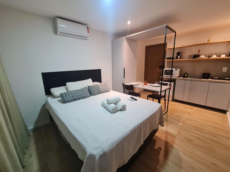 Photo of the whole room, air conditioner